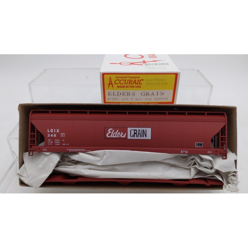 Accurail 1901 HO Scale Elders Grain ACF 3-Bay CVD Hopper Kit