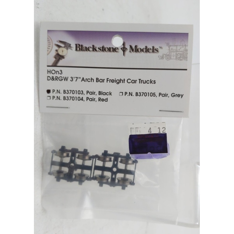 Blackstone Models B370103 HOn3 Narrow D&RGW 3′-7 Arch Bar Freight Car Trucks