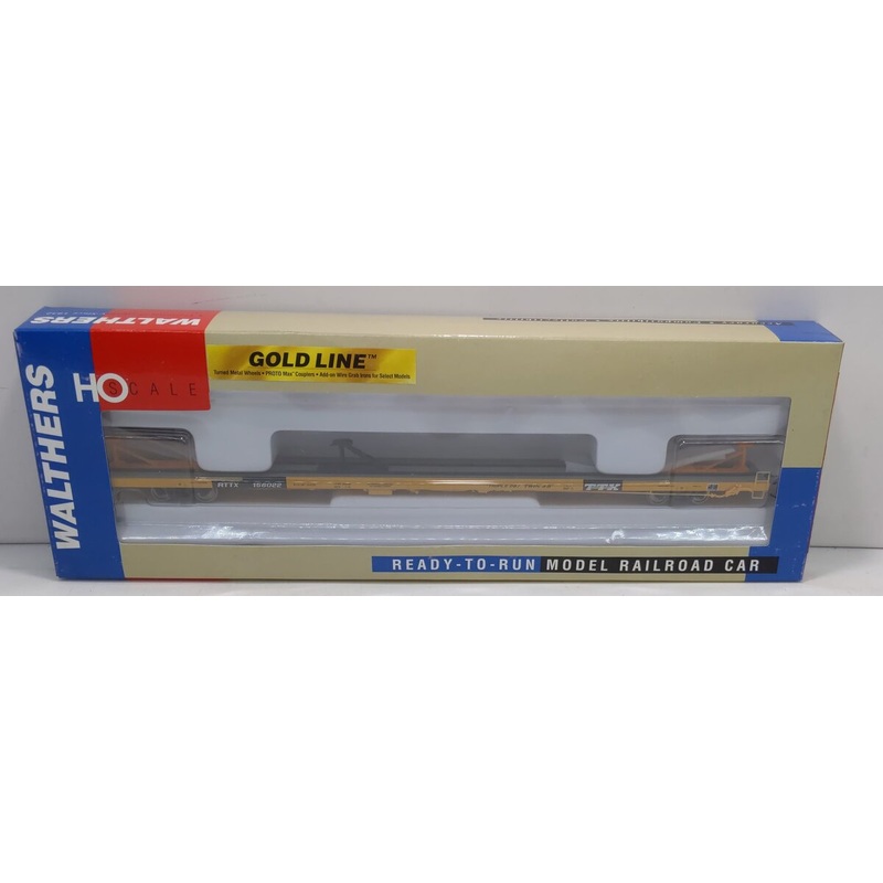 Walthers 932-40317 HO Scale RTTX 89′ Flush Deck Flat Car-Twin 45 #156022 EX/Box