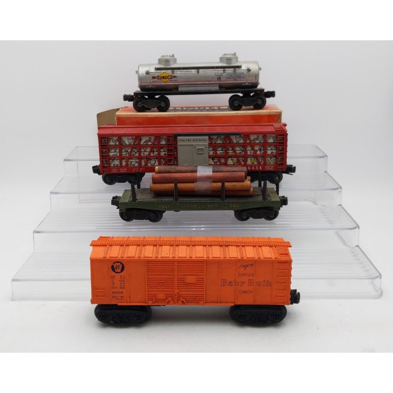 Lionel Vintage O Gauge Assorted Freight Cars: X6004, 2465, 3461 & 6434 [4] VG