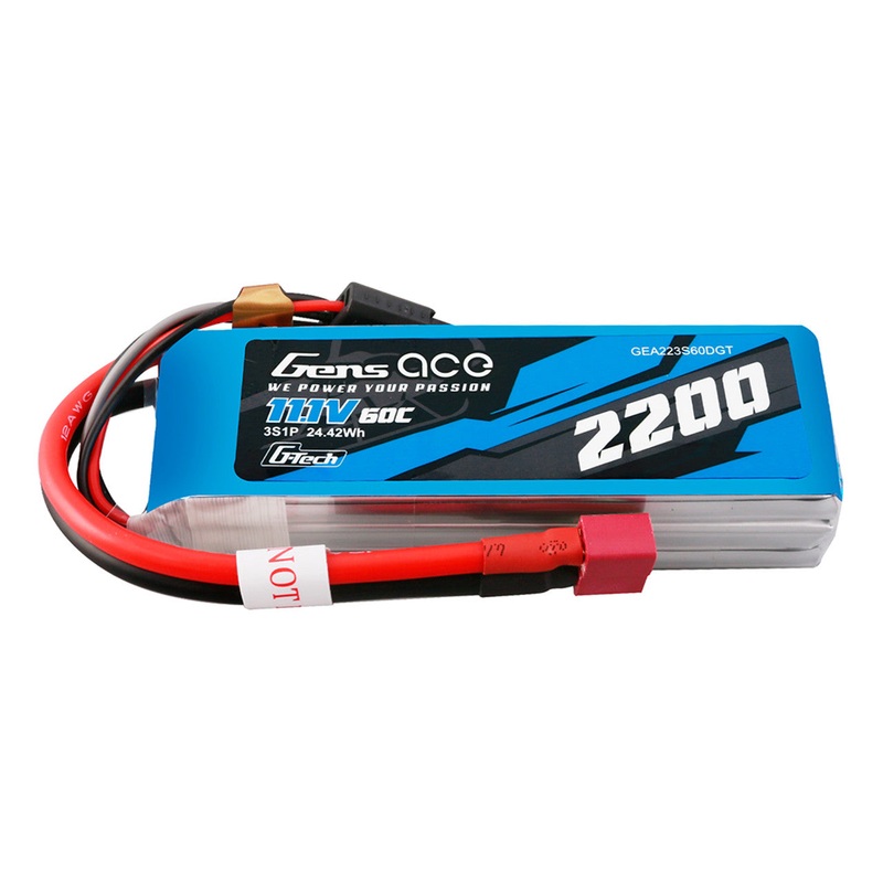 Gens Ace GEA223S60DGT 2200mAh 3S 60C 11.1V G-Tech Lipo Battery Pack