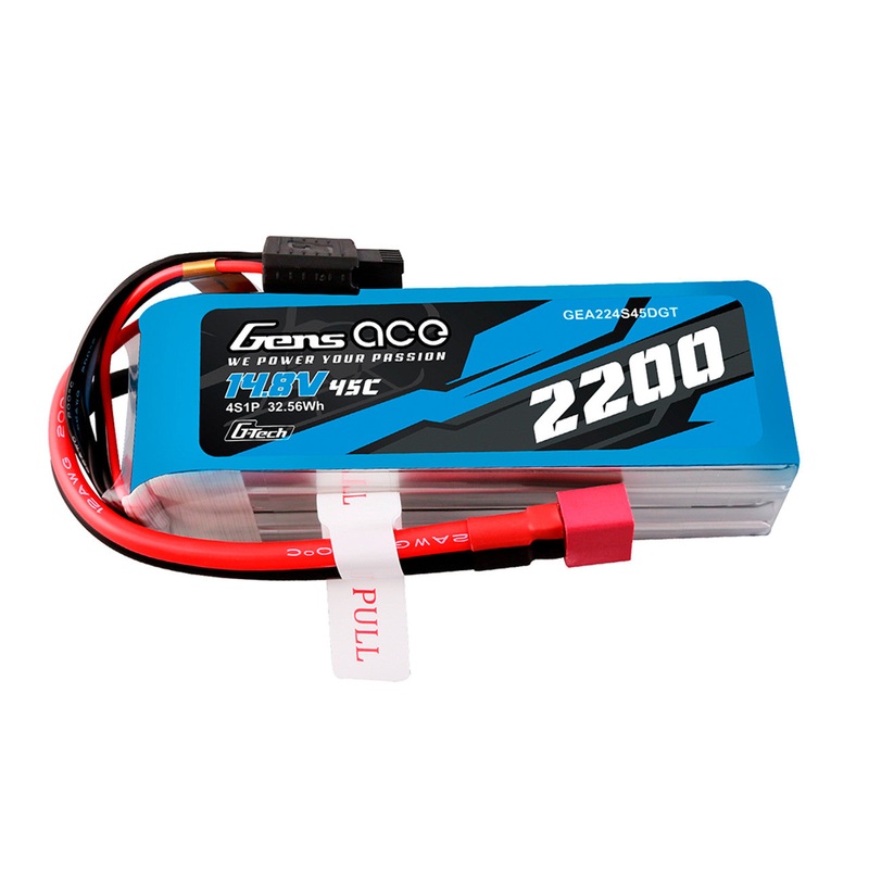 Gens Ace GEA224S45DGT 2200mAh 4S 45C 14.8V G-tech Lipo Battery Pack