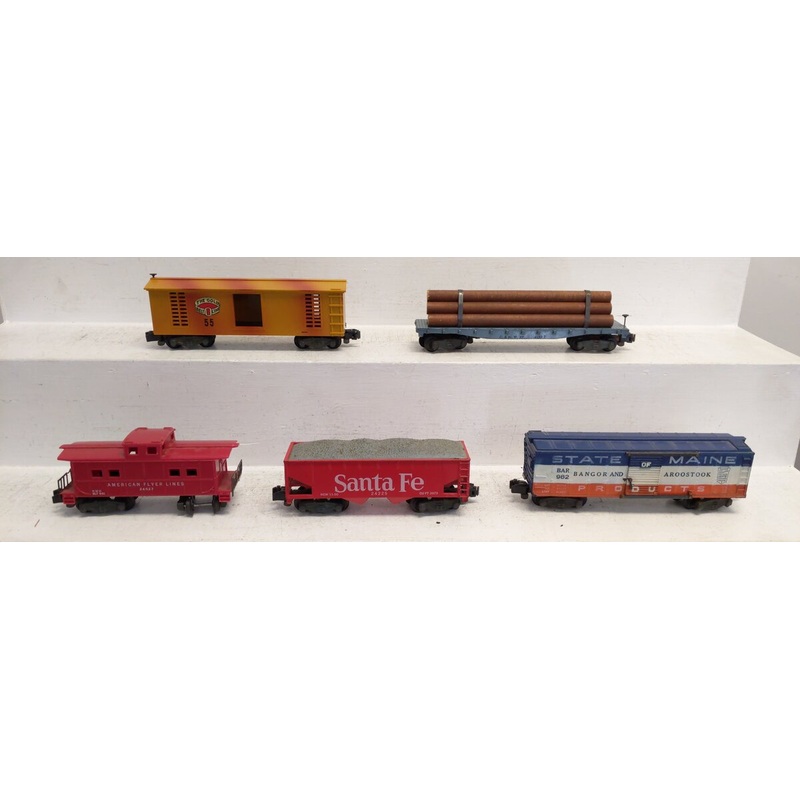 American Flyer S Vintage Assorted Freight Cars: 55, 4627, 42597, 982, 24225 [5] VG