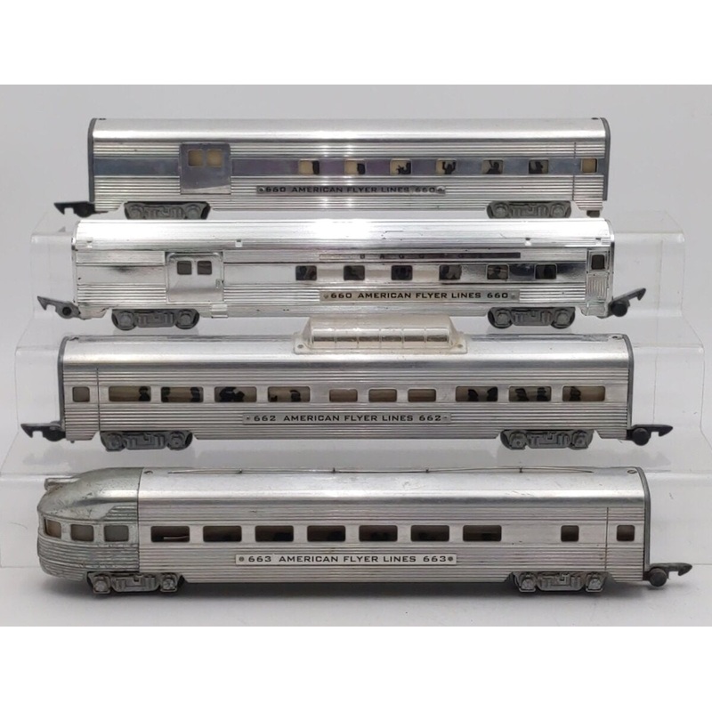 American Flyer Vintage S Assorted Passenger Cars: 660, 662, 663 [4] VG
