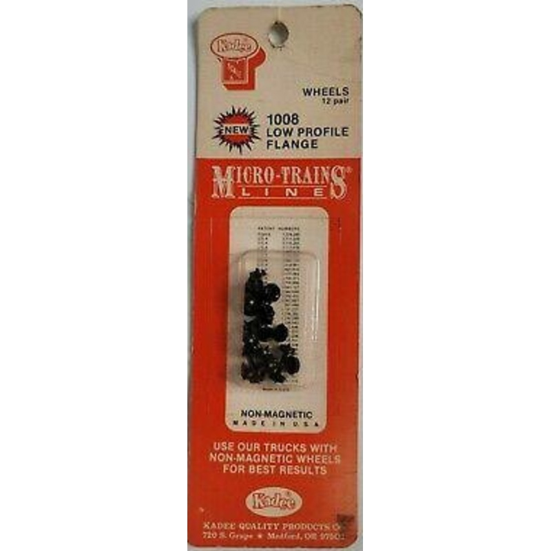 Kadee 1008 N Scale Low Profile Flange Wheels (12 Pairs) For Micro-Trains Line