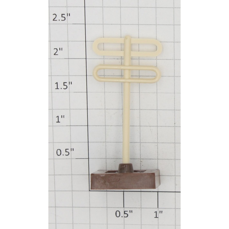 Plasticville PV-451 Two Story House White TV Antenna with Brown Base