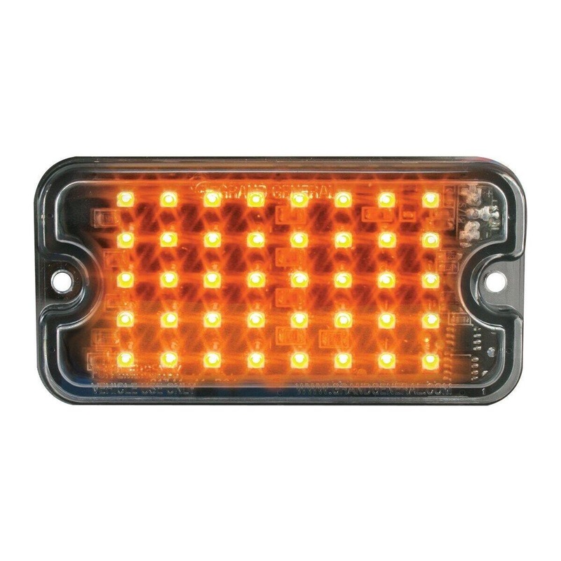 Grand General Ultra Thin Rectangular Surface Mount Strobe Light 40 Amber LEDs 81741