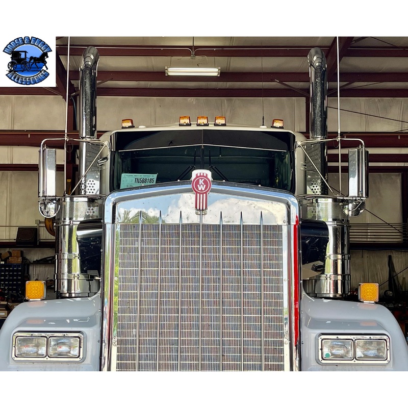 Rollin low Kenworth 8 x 6 reverse bowtie visor fits-aero cab models #2021