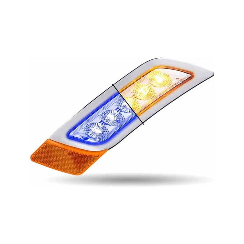 TLED-P400AB Amber to Blue Peterbilt LED Fender Light 5 Diodes | Passenger Side