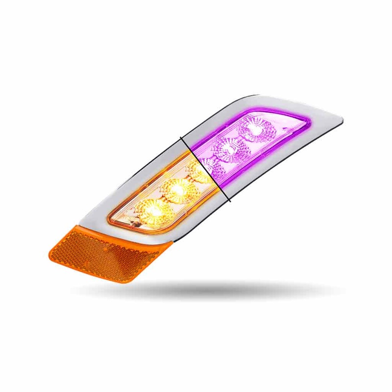TLED-P400AP Amber to Purple Peterbilt LED Fender Light 5 Diodes | Passenger Side