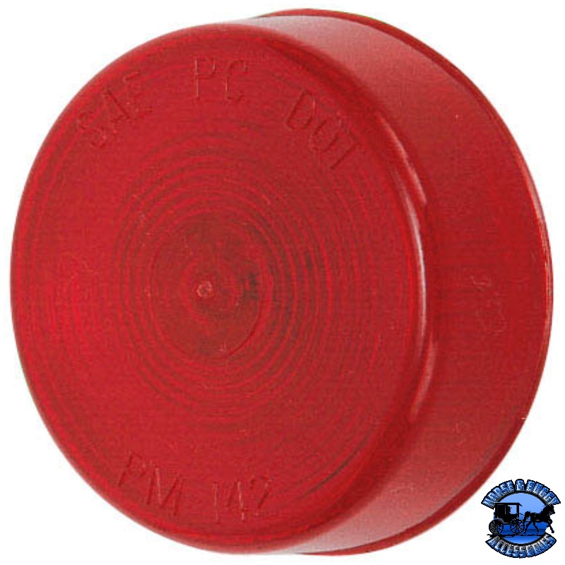 142R Incandescent Marker/ Clearance, PC-Rated, Round, 2.5, red, poly bag