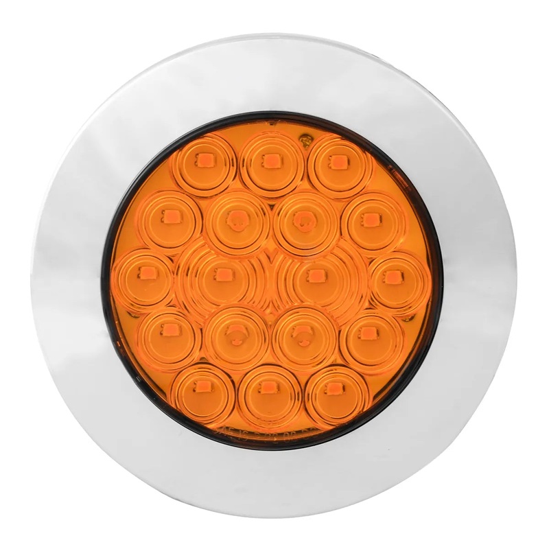 4 FLEET AMBER/AMBER 18 LED FLANGE MOUNT W/BEZEL, 3 WIRES