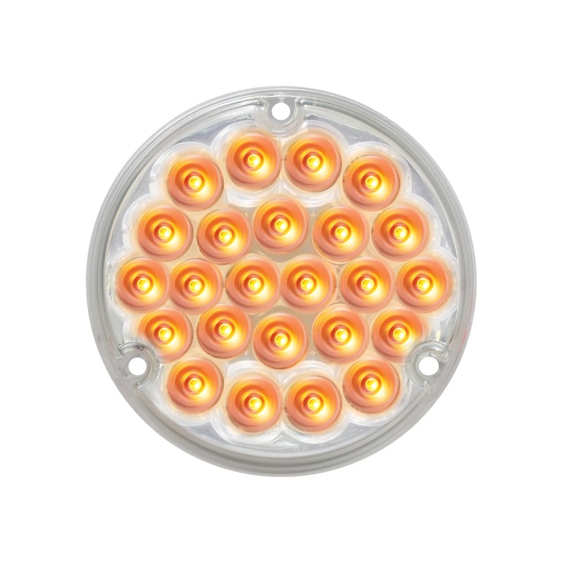 4 PEARL AMBER/CLEAR 24 LED LIGHT W/ #1156 SOCKET BASE