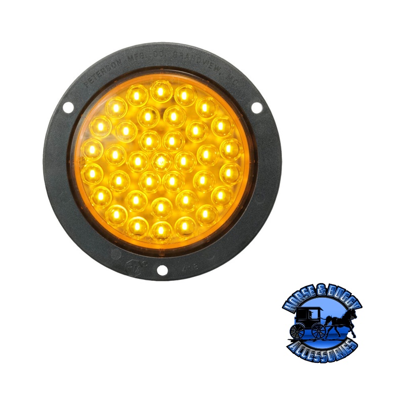 818A-36 4 Amber LED Turn Signal, Round, Flange 12V