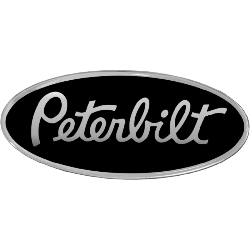 PETERBILT EMBLEM OVAL CHROME/BLACK (190)