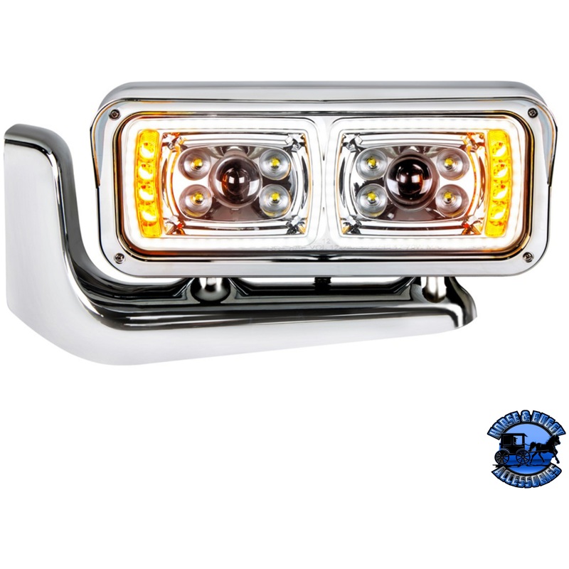10 HIGH POWER LED PROJECTION HEADLIGHT ASSEMBLY WITH MOUNTING ARM (Choose Color) (Choose Side)
