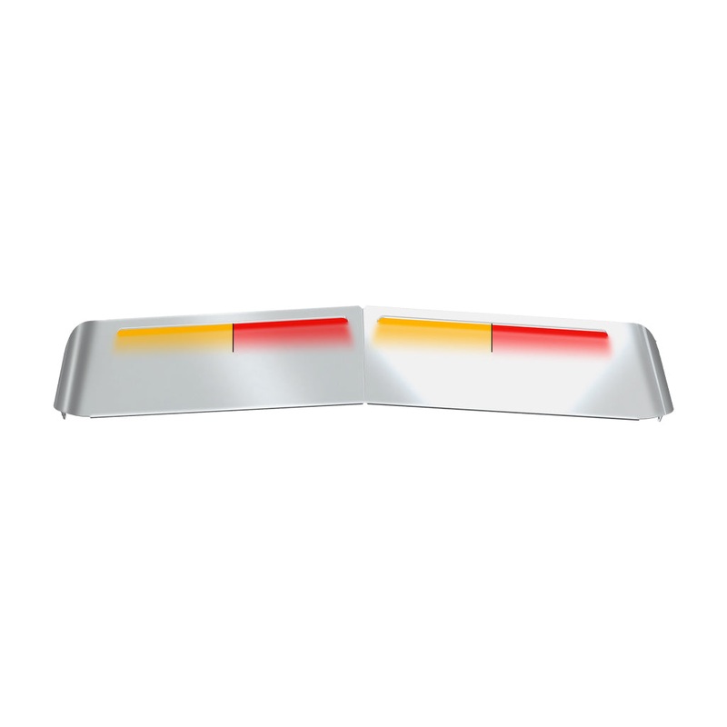 TSUN-K53AR KW. 13 Flat Glass Post-Mount Louvered Sun Visor Dual Glow Strips (Amber/Red)