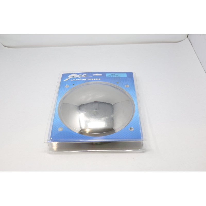 AMERICAN CHROME – 16253 – FRONT HUB CAP W/6 NOTCES UNEVEN CUT