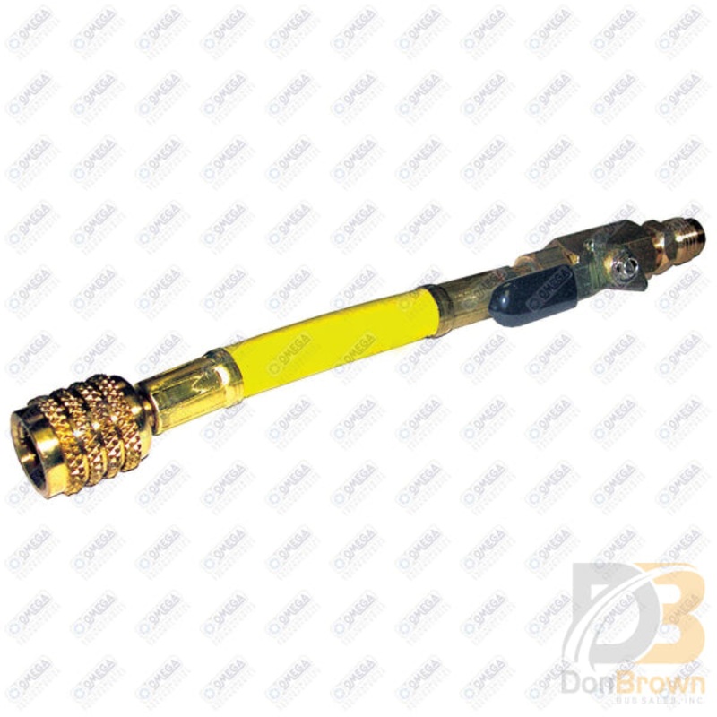 HOSE YELLOW 6in W/BALL SHUT-OFF-R134A 1/2in ACME MT0976