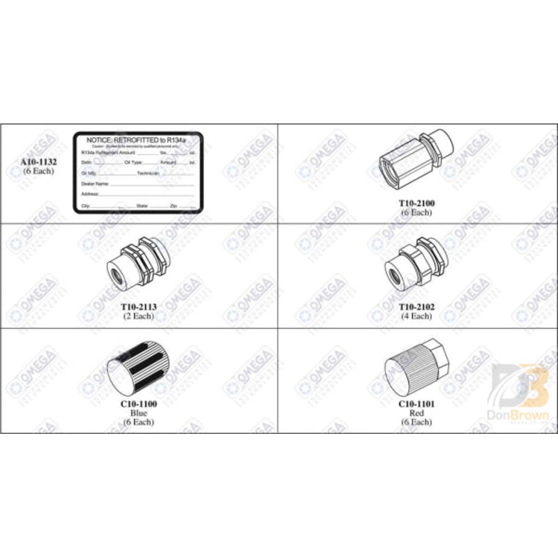 R134A BASIC RETROFIT FITTING ASSORTMENT MT9540
