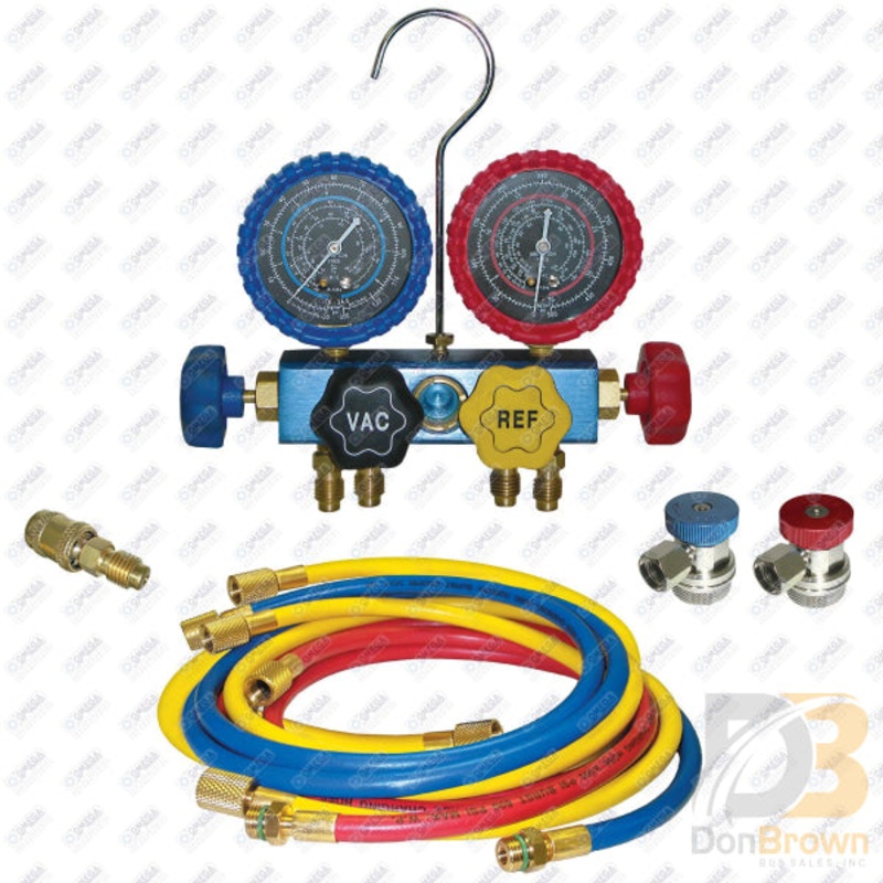 R134A ALUMINUM GAUGE SET – 4 WAY MT1480