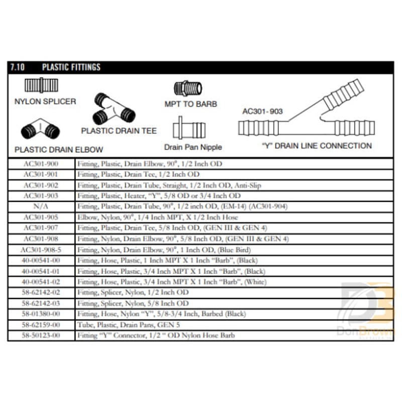 FITTING,TEE,DRAIN,PLASTIC 5/8 AC301-907