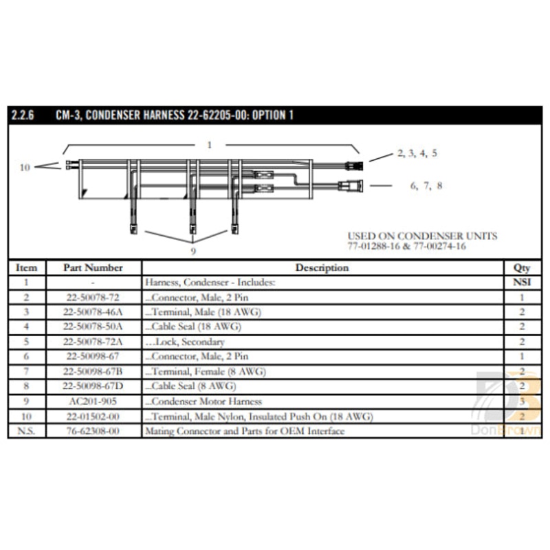 INSTALL KIT, CONNECTORS 76-62308-00