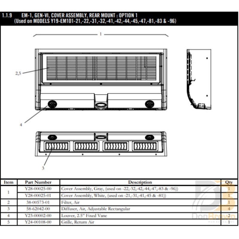 LOUVER, 2.5 IN FIXED VANE Y23-00002-00