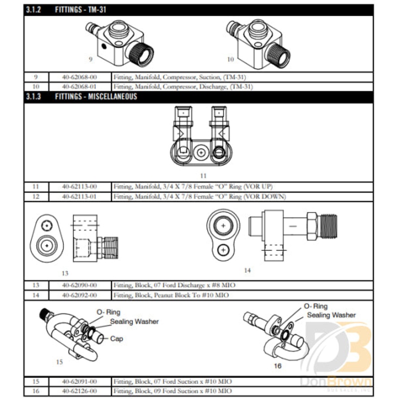 MANIFOLD,COMPR,3/4 x 7/8 VOR 40-62113-00