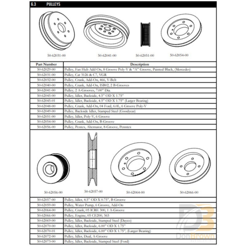 PULLEY, IDLER,BACKSIDE,3.55OD 50-62073-00