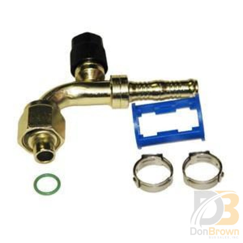 Fitting, Clip-Lok, 90, 1/2 FO x #10 Hose, w/High Side Access, Burgaflex 313559