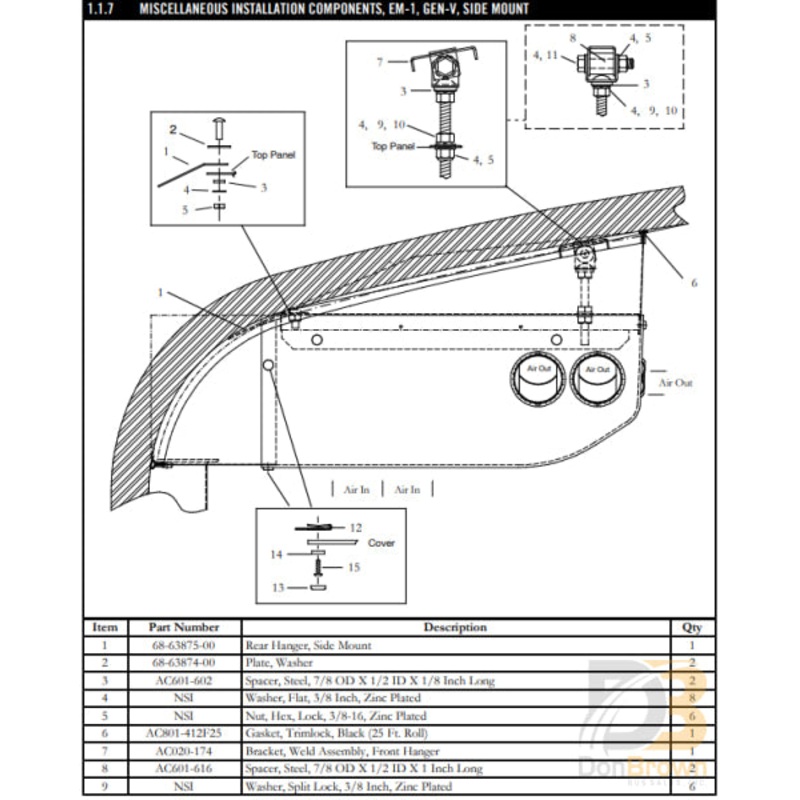 SPACER, 1/8 AC601-602
